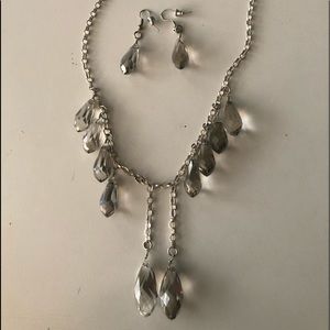 Gorgeous crystal necklace with matching earrings.